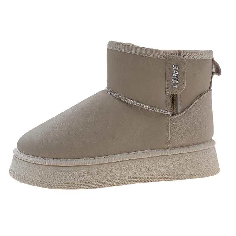 

Invierno mujer corto de peluche botas de nieve Calientes zapatos casuales nueva замшевые туфли челси 36 бежевый