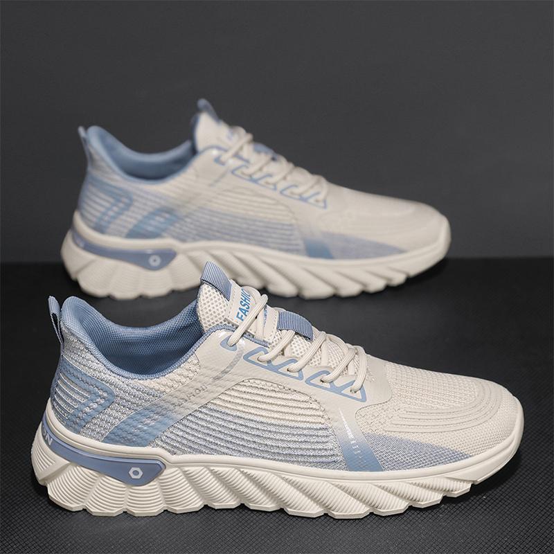 

Мужская обувь 2024 года, весна, новые дышащие сетчатые модные сетчатые туфли, мужская повседневная универсальная тонкая спортивная модная обувь 39 бежевый