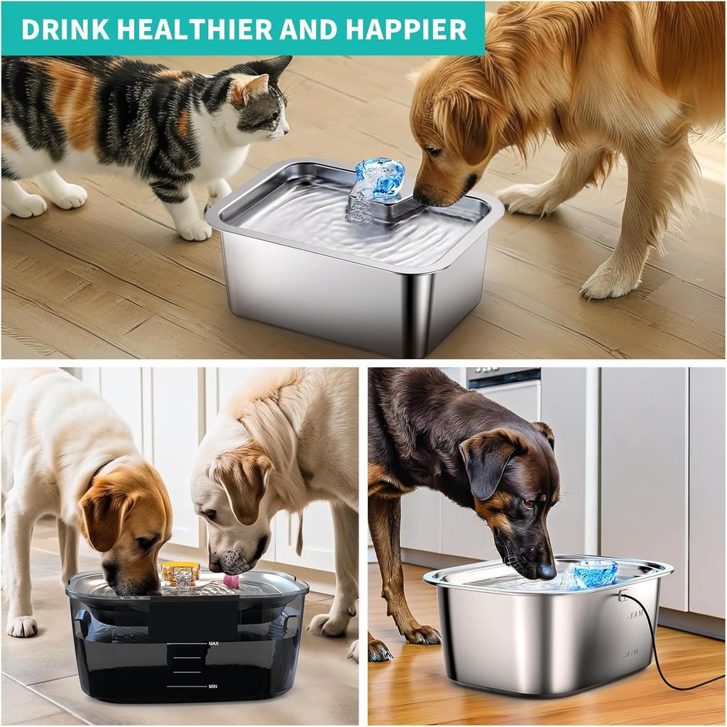 Dog Water Fountain Filters Replacement 4 Pack,2 Months Set of Water Filter Replacement for SwSun Large Pet Water Fountain Stainless Steel,7 Layer