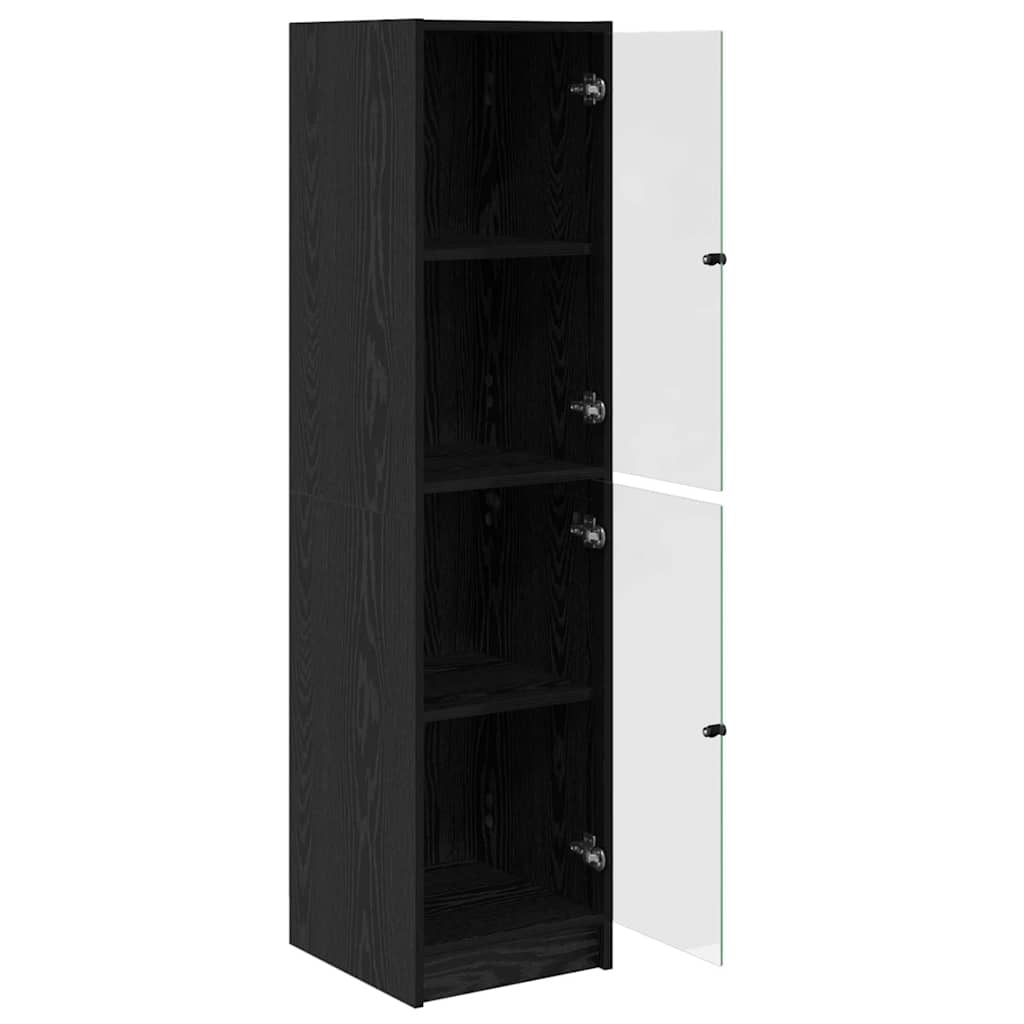 Highboard Black Oak Effect 35 x 37 x 142 cm Engineered Wood