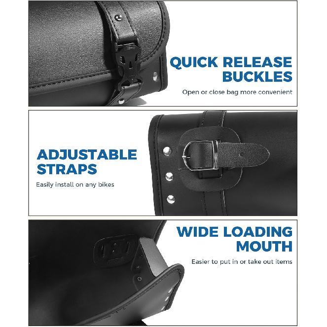 Motorcycle Handlebar Bag,Car Accessories Motorcycle Tool Bag,Pu Leather Motorcycles Fork Bag,Autobikes Side Bag With Straps,Motorcycles Bag,Autobike