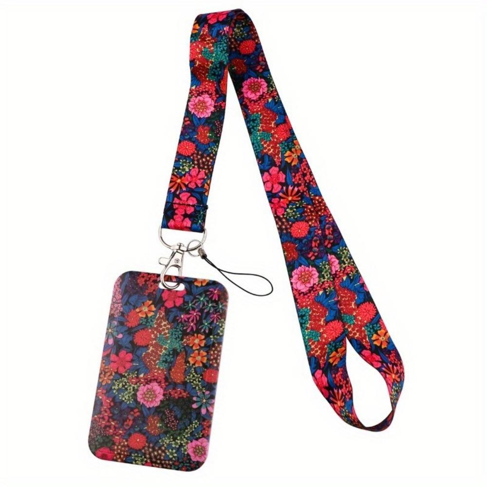 1PC New Fashion Flowers Neck Strap Vintage Lanyard for Key ID Card Gym USB Badge Holder DIY Hang Rope Phone Accessories