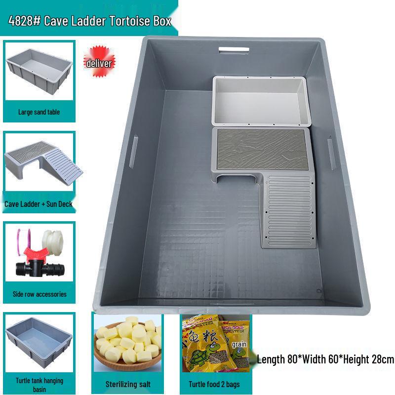 Large Plastic Turtle Tank with Sunning Platform and Breeding Box