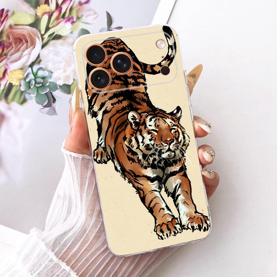 For Apple iPhone 17 Pro Max Case Luxury Flowers New Painted Cover Clear Silicone Case For iPhone 17 Air iPhone17 Pro Soft Fundas