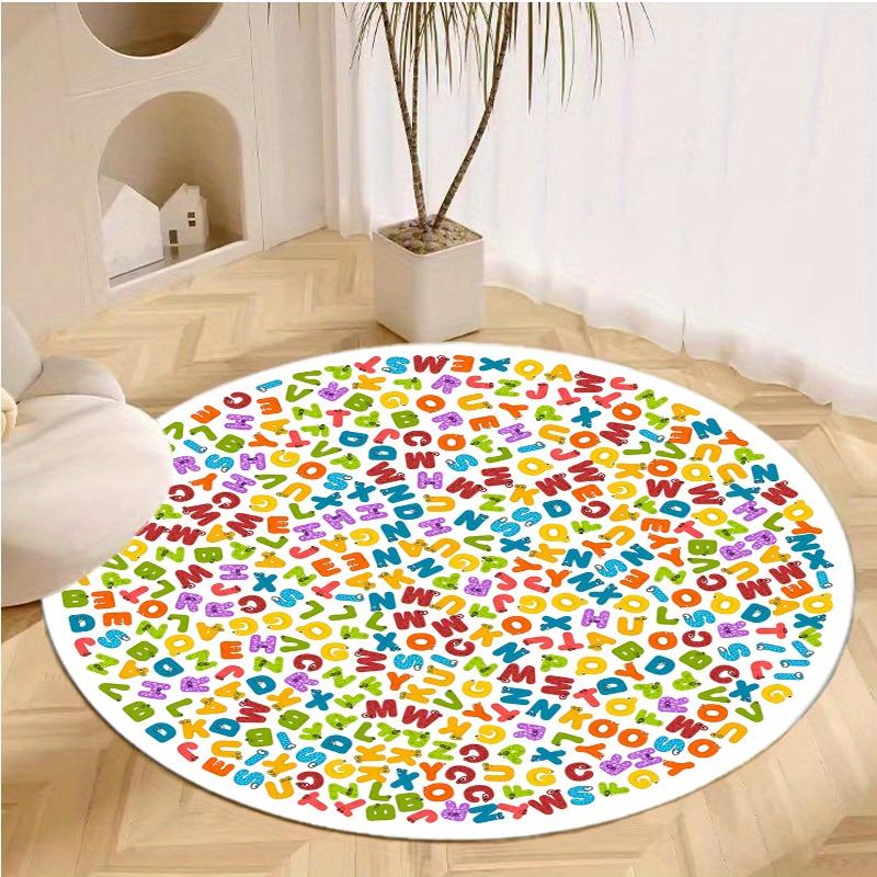 S Letter Round Rug Nonslip Area Rug Office Chair Mat Carpet For Living Room Bedroom Home Decor