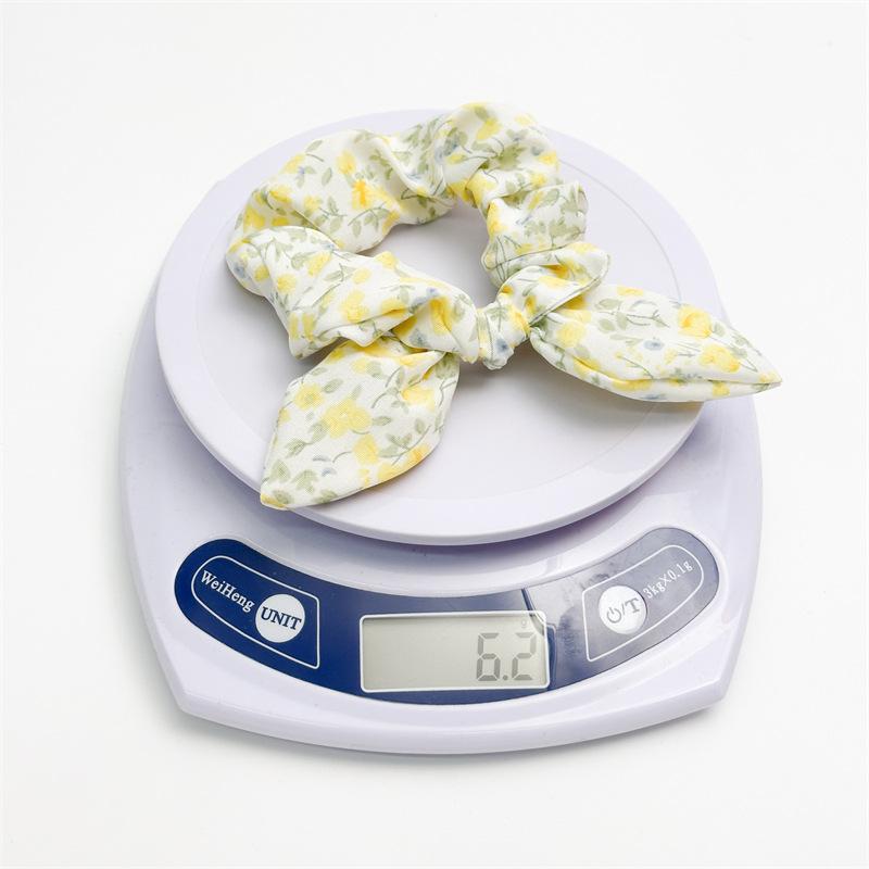 Romantic Floral Print Scrunchies Soft Chiffon Hair Ties Summer Sweet Garden Style Hair Accessories For Teen Girls Party