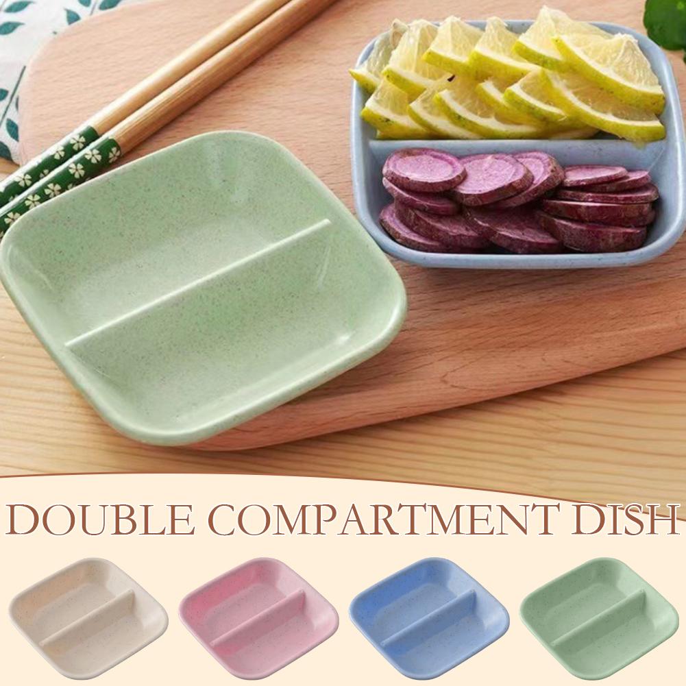 Kreative Küchenwürzzschale Weizenstrohschale Kunststoff Snack Snackschale Dippsoßenplatte Geschirr Haushalt Pickles