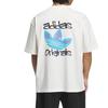 Adidas Originální tričko s grafickým logem Trefoil, pohodlné, všestranné, módní, s krátkým rukávem, pro muže, bílé KE5793