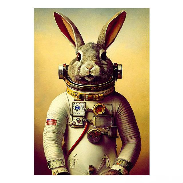 Steampunk Cat Wolf Astronaut Rabbit Poster Art Canvas Painting Retro Funny Animal Tiger Gorilla Poster Living Room Home Decor