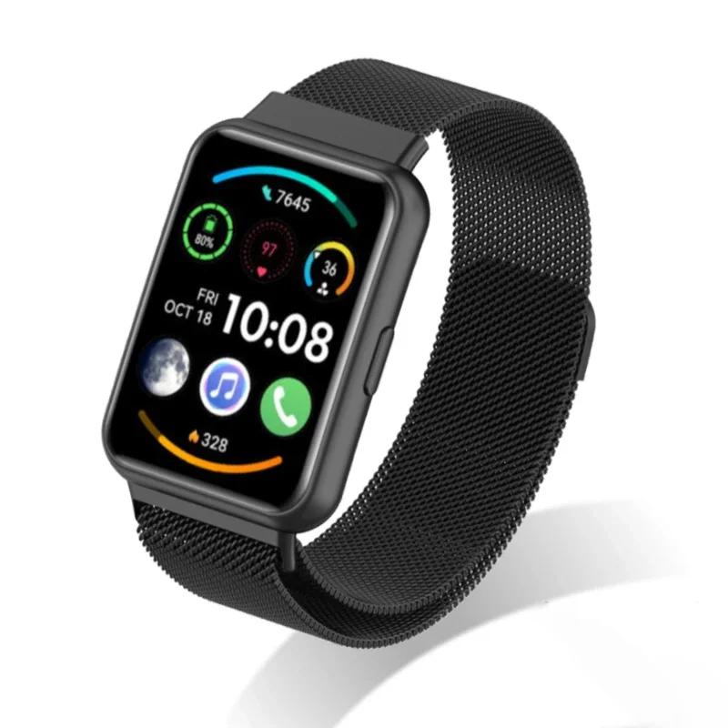 Edelstahlarmband für Huawei Watch FIT 2 Armband smart Magnetisches Uhrenarmband Mailänder Schleife Armband Huawei Watch fit Zubehör