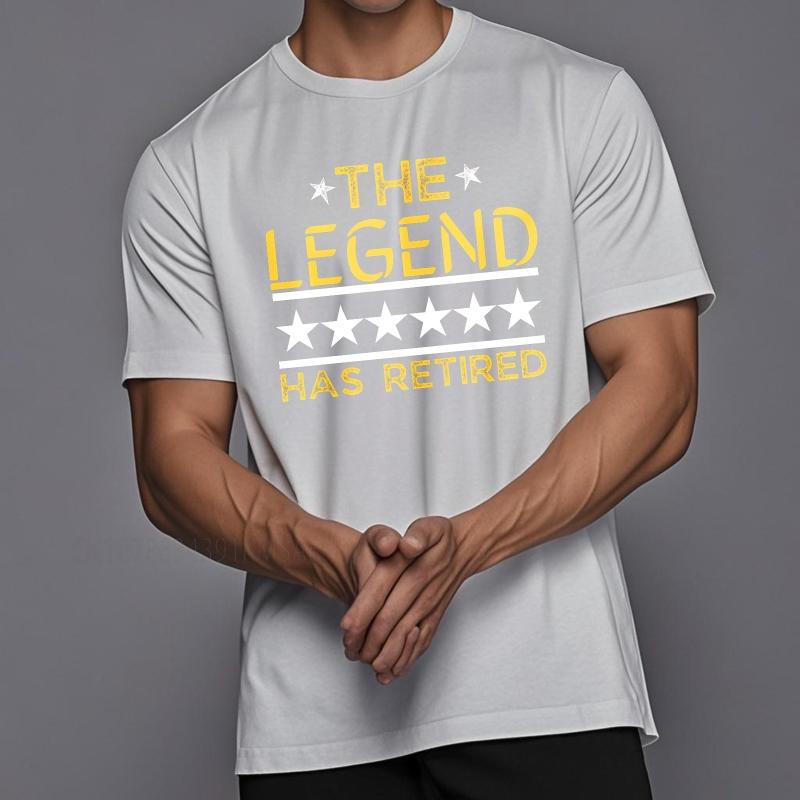 Uso Diário Verão Feminino Camiseta A Lenda Se Aposentou Design de Estrela Manga Curta Treino Gola Redonda Camiseta de algodão