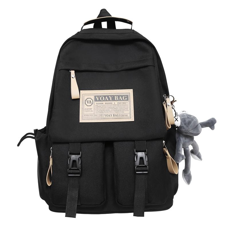 Boys Girls Backpack Letter Large Capacity High School Student Schoolbag