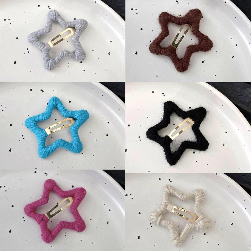 Hollow Star Hairpins Hair Clip Star Hairpins Hair Clips Hairpin Hair Barrette Headwear Hair Pin Wool Material for Girls