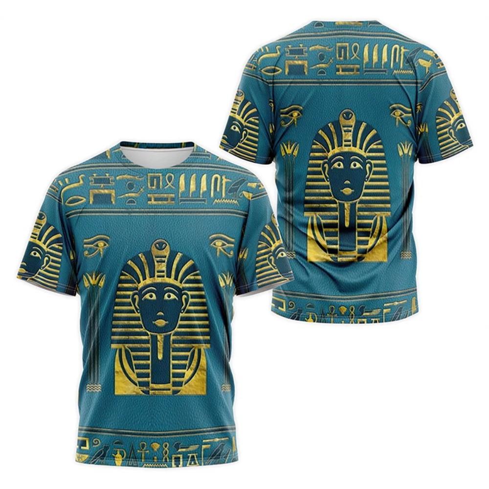 Ancient Egypt Pharaoh Graphic T-Shirts For Men Women 3D Print Men Women Fashion Oversized Y2k Short Sleeve T Shirt Kids Tees Top