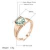 Fashion Unique Green Stone Big Ring For Women Mosaic Natural Zircon With  Rose Gold Color Vintage Wedding Jewelry
