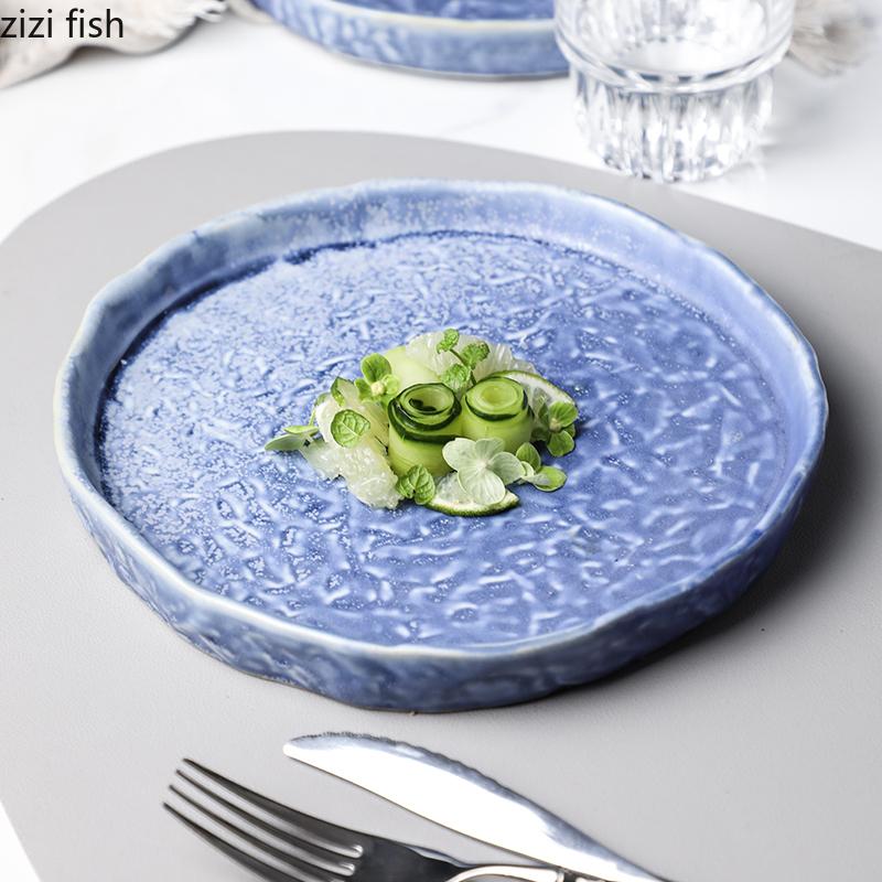 Ceramic Flat Plate Western Style Steak Plate Dining Plates Pasta Dish Sushi Plates Fruit Dish Salad Bowl Dessert Bowl Snack Tray
