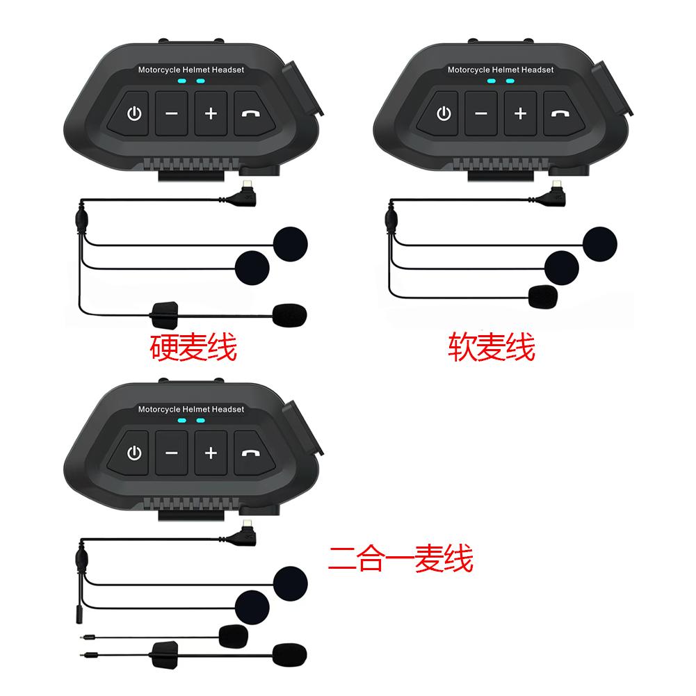 1200mAh Motorcycle Helmet BT5.3 Headset Wireless HandsFree Call Voice Assistant Waterproof Intercom System Moto Earphone Headset