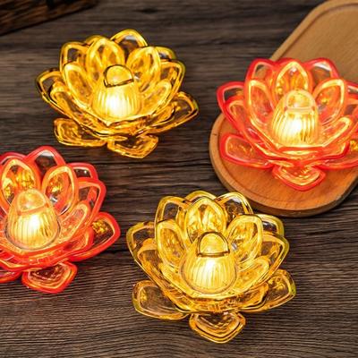 Multicolor LED Lotus Lamp Soft Light Source Lotus Design Light Flameless Candle  Home Decoration