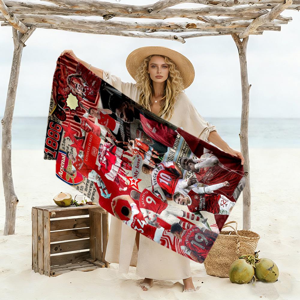 Arsenal Football Player Beach Towel Super Soft & Absorbent Comfortable Lightweight Suitable for Swimming, Gym, Camping, Yoga Vacation