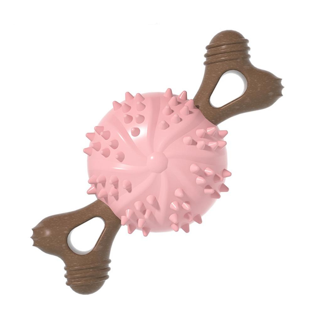 

Soft Dog Bone Molar Ball Bite Resistant Dog Toothbrush Toy Gnawing Training Toy Self Amusement розовый