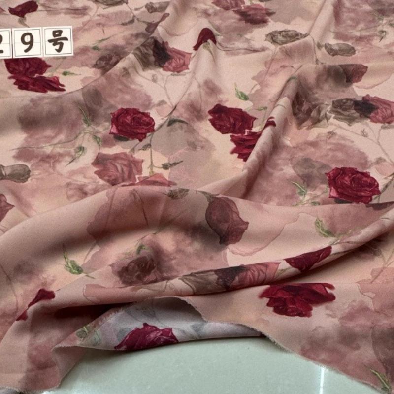 100x150cm Floral Printed Style Fabric Summer Silk Chiffon Fabric for Diy Sewing Soft Comfortable Dress Shirt Pajamas Pants