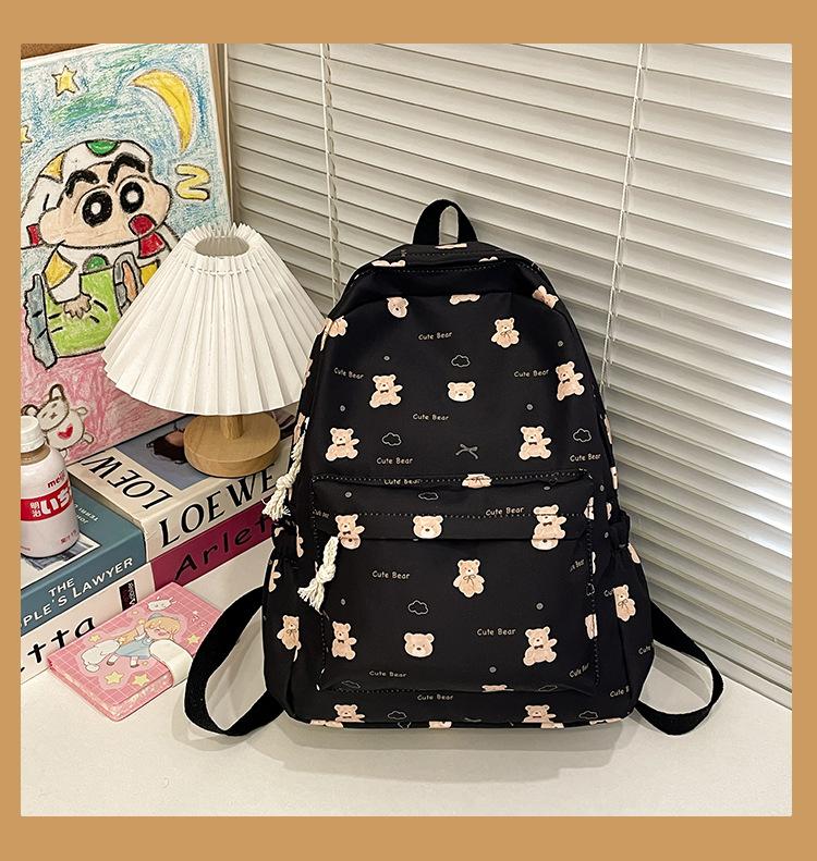 Schoolbag Japanese small fresh floral girl versatile cartoon schoolbag bear college student backpack cute large capacity backpack