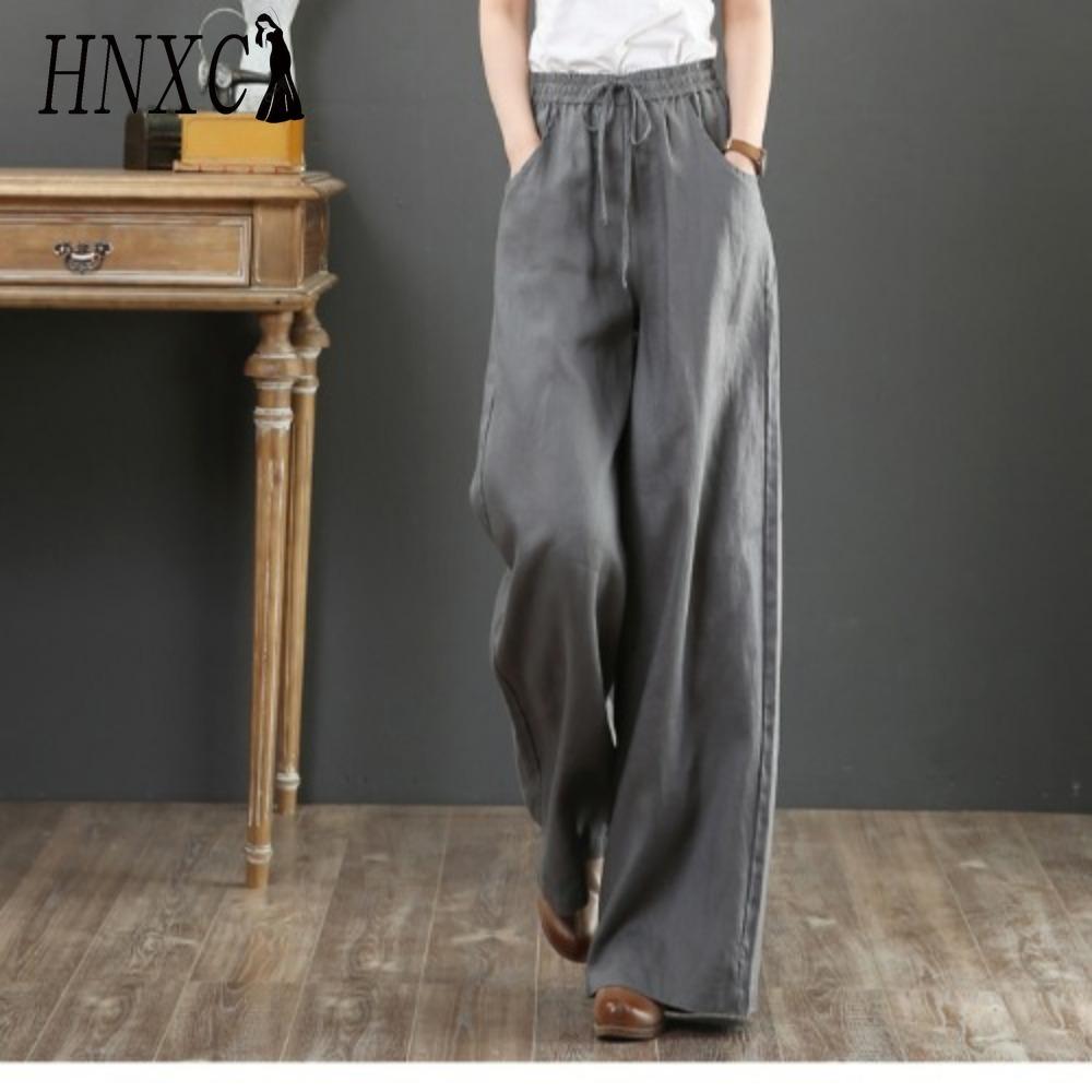 HNXC Dámské módní ležérní jednobarevné kalhoty a capris