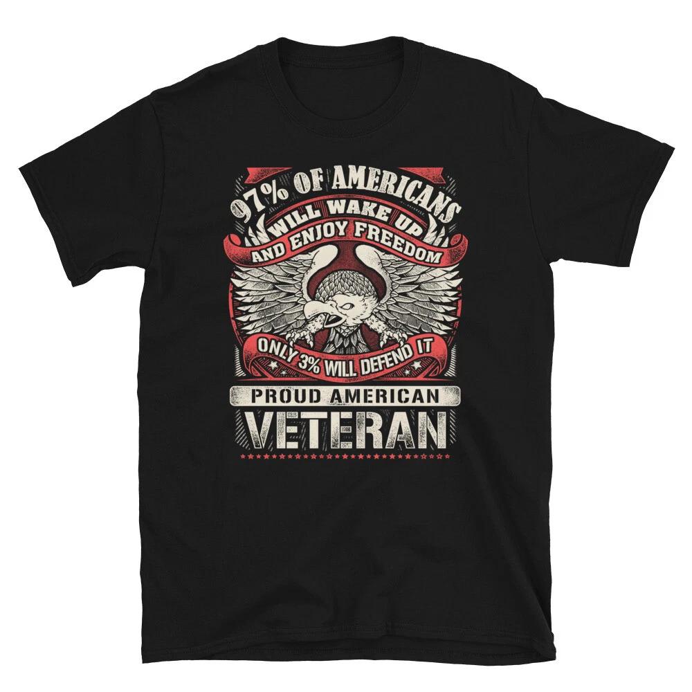 Veteran 97% Of American American US Patriotic Classic Fit T-Shirt 2XL
