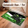 Motorcycle Biker Theme Soft Crystal Velvet Rug Custom Name & Text Print Non Slip Floor Rug for Bedroom Living Room