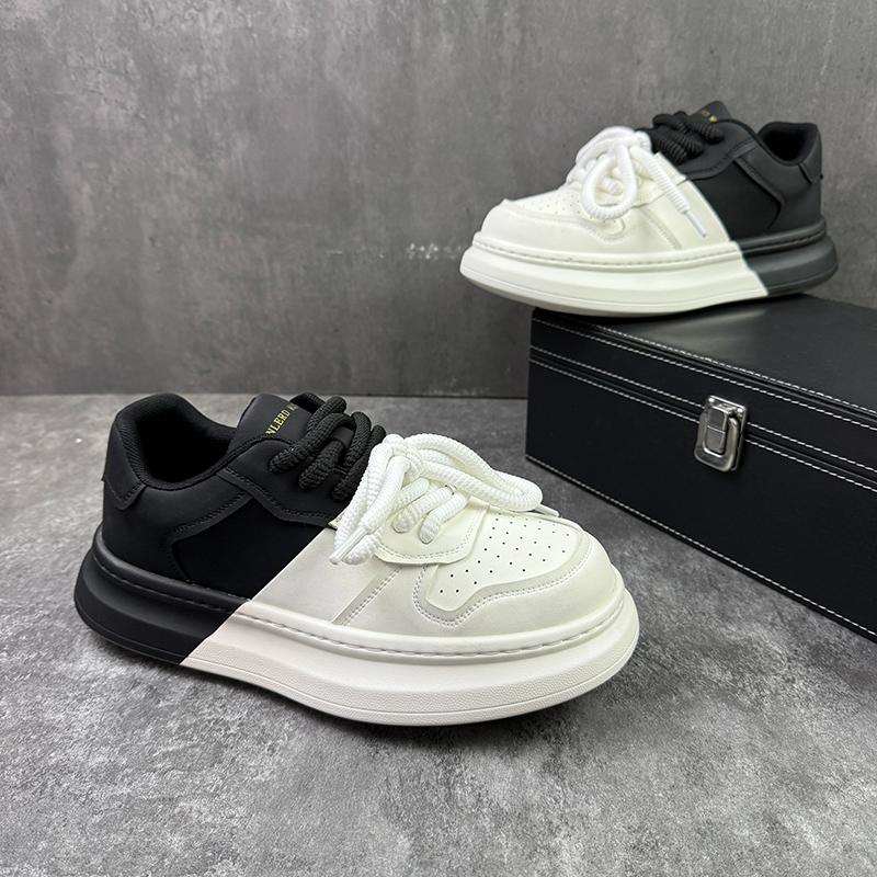 

Leisure Sports Autumn New Style Thick Bottom Fashion Trend Thick Bottom Versatile Casual Board Shoes Breathable Men s Shoes 44 чёрный