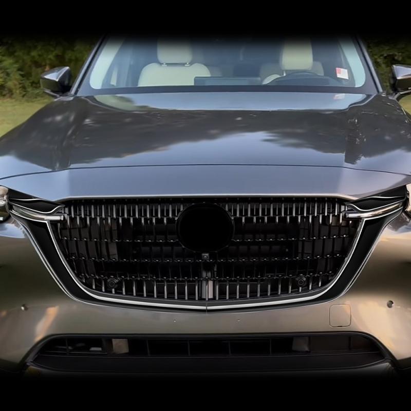 For mazda CX-60 CX60 CX-80 CX80 CX-90 CX90   2024 2025 ABS black Front Fog Lights Cover Head Headlights Lamp Stickers