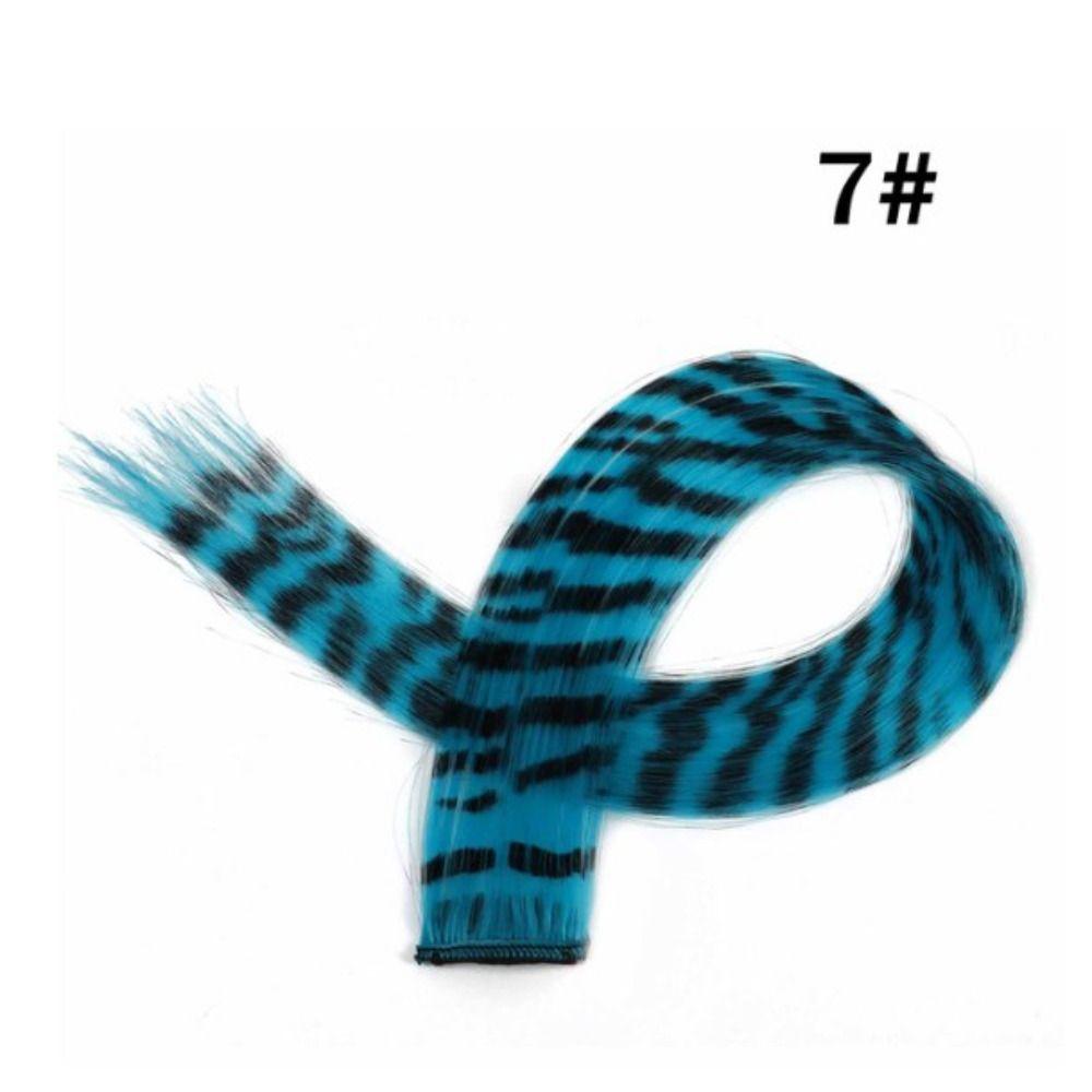 Colorful Girls Heat Resistant Fiber Feather Hair Extension Piece Leopard Print Wig Hair Accessories