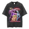 Jolyne Cujoh Stone Ocean Vintage Washed T Shirt Anime Jojo Bizarre Adventure T-shirts Casual Cotton Short Sleeve T Shirts Unisex
