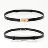 High-End Adjustable Women's Leather Skinny Belt for Dresses and Sweaters