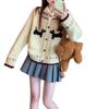 Women's Retro Fair Isle Dog Knit Cardigan - Loose, Lazy Style for Autumn/Winter 2026