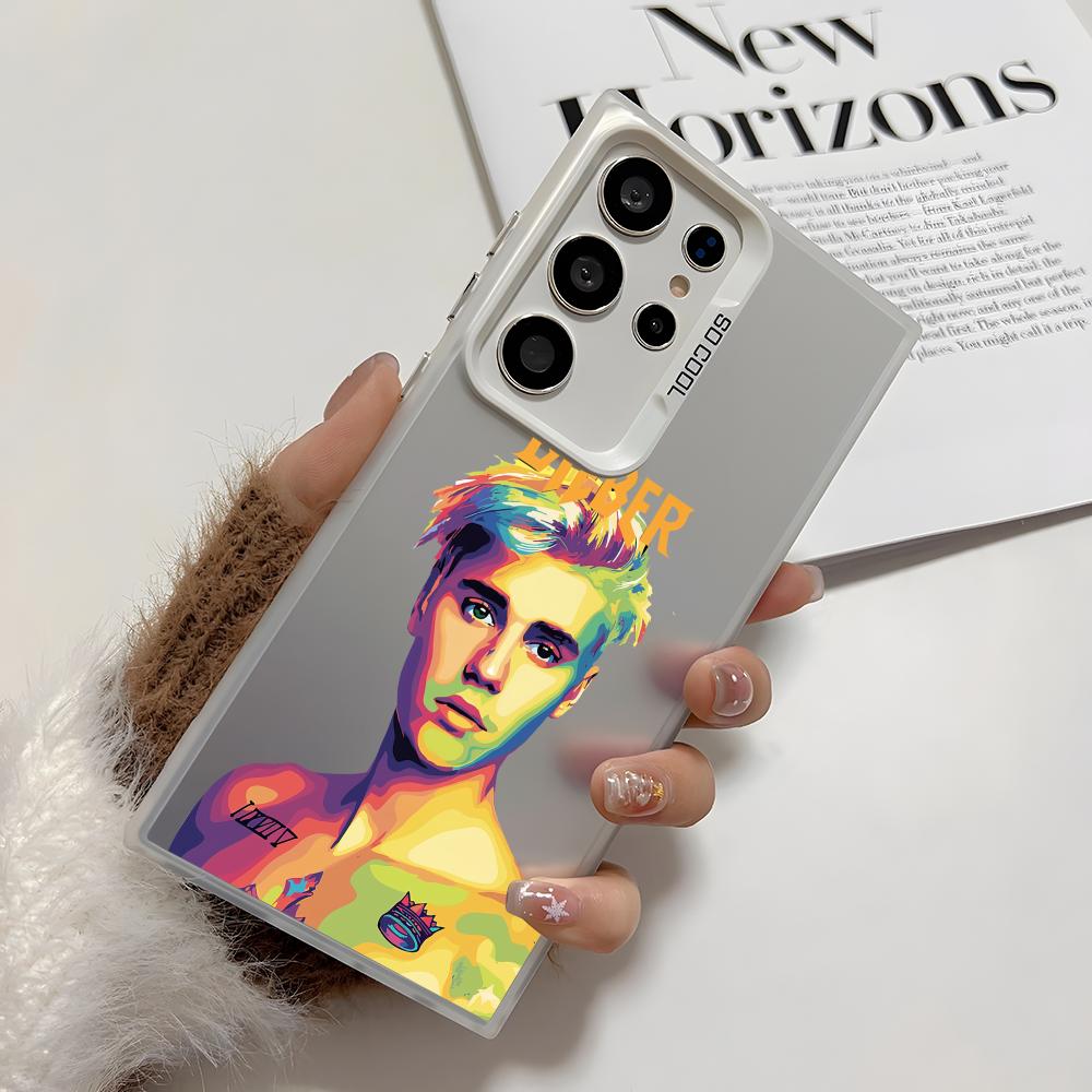 Singer J-Justin B-Bieber Phone Case For Samsung Galaxy S25 Edge S24 S23 S22 S21 S20 Ultra Funda Silicone Silver Cover