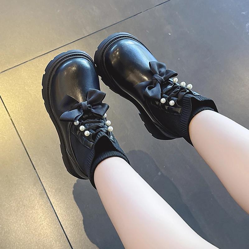Chic Sweet Girls Princess Boots Elegant Bowknot Children's Fashion Boots Lolita Style Kids Versatile Ankle Socks Boots Versatile