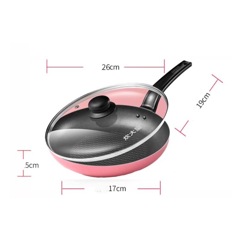 COOKER KING 26cm/28cm Non Stick Frying Pan Saucepan Low-smoke Steak Skillet Aluminum Alloy Frying Pan with Anti-scald Handle