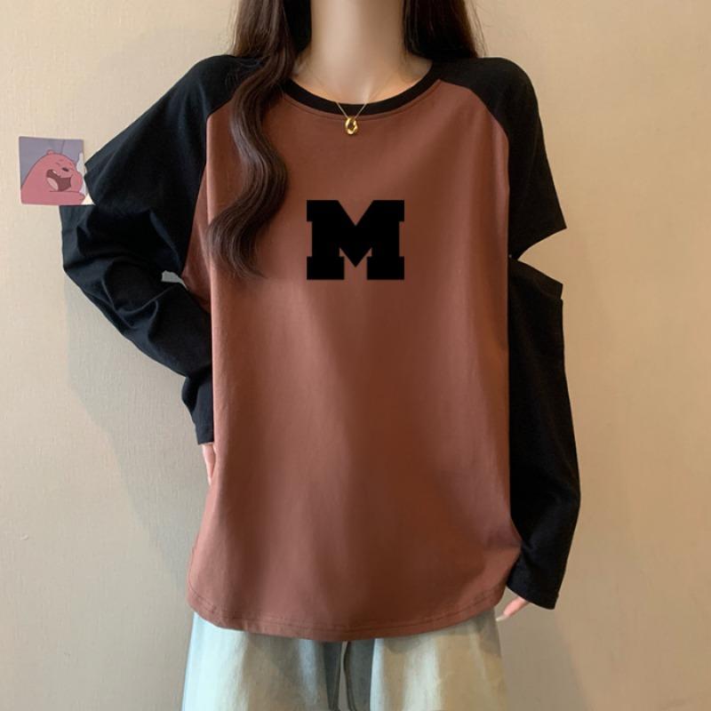 Plus Size Women's Autumn Hollow Out Long Sleeve with A Base Top