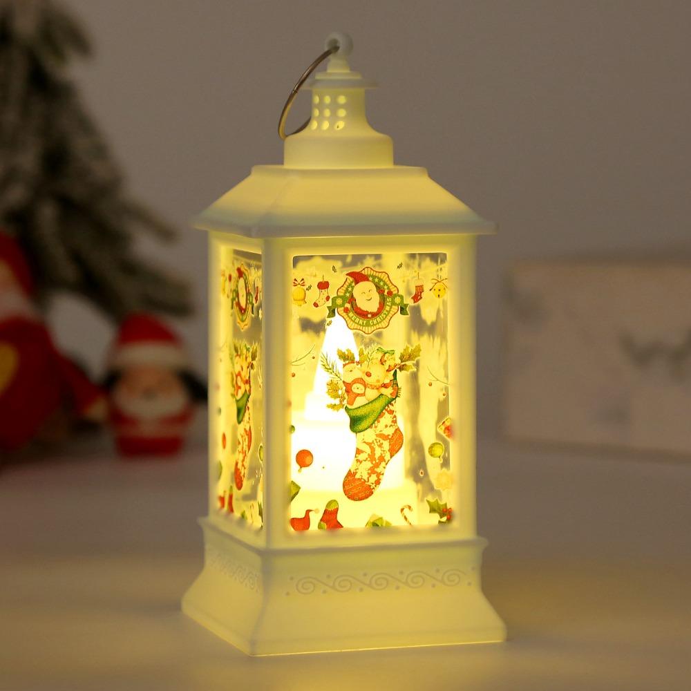 Santa Claus Snowman Glowing Christmas LED Light Portable Cute Xmas Tree Pendant Christmas Castle Exquisite Xmas Decor Party