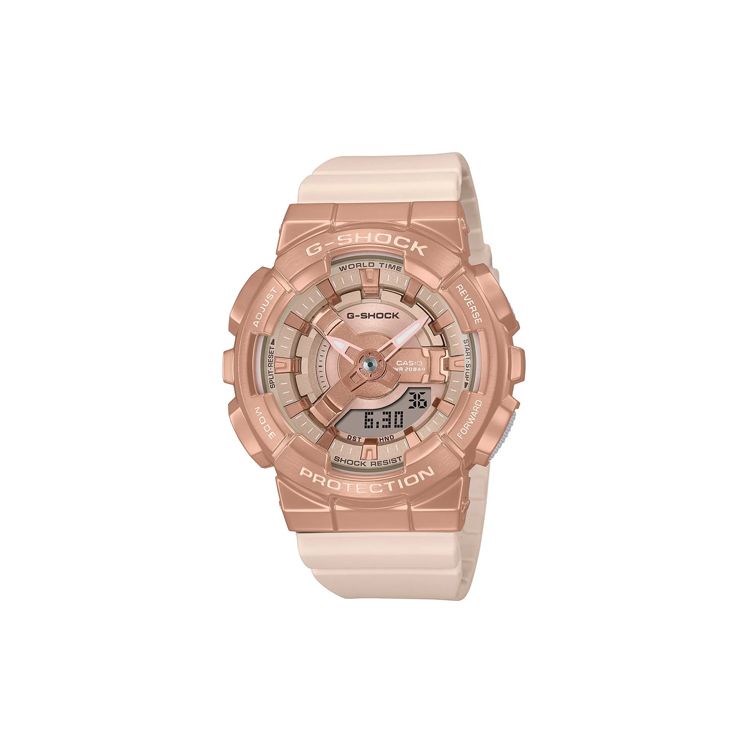 

Casio 200 Meter Water Resistant Quartz Movement Resin Strap Watch Women watches Gold GM-S110PG-4AJF Gold Dial