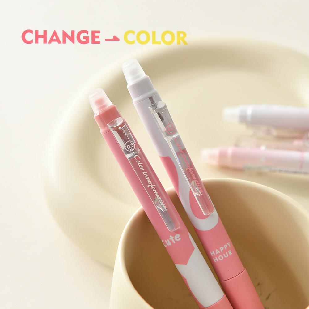 Chenxi Cat Paw Push-Type Erasable Gel Pen 0.6mm - Color-Changing Drawing Pen.