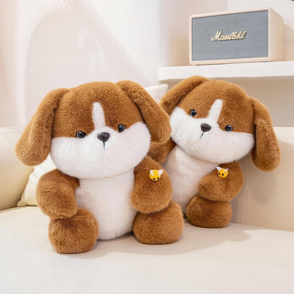 Cute Nepalese Puppy Plush Toys Children Sleeping Comfort Pillow Bee Dog Home Decoration