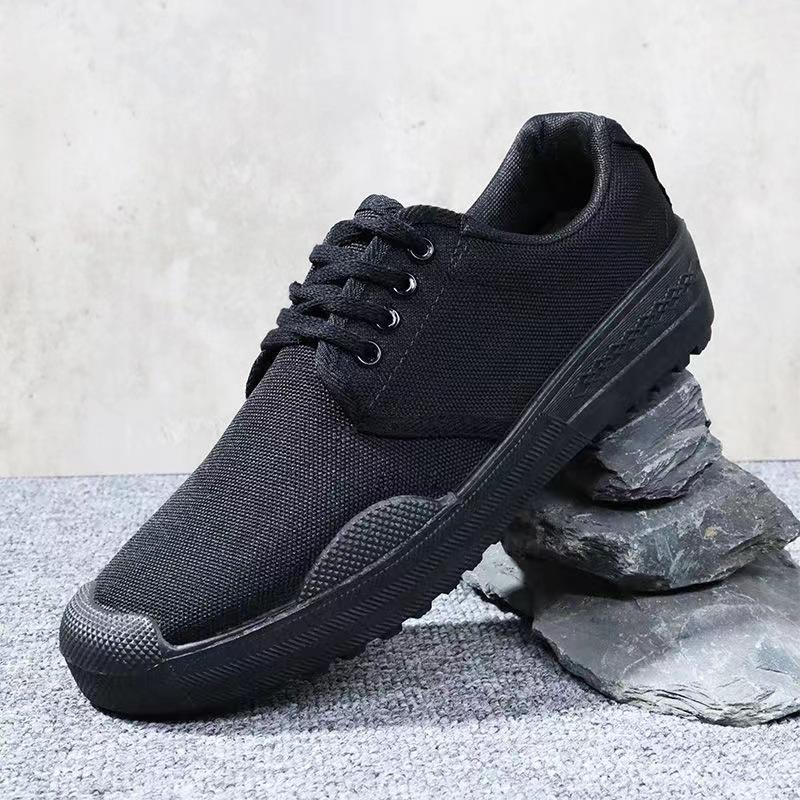Cloth shoes beef tendon sole black cloth shoes soft sole non-slip wear-resistant breathable medium casual low-top single shoes
