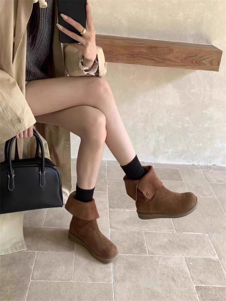 

French platform matte two-wear medium boots women s shoes autumn 2025 new western cowboy boots round head knight boots 40 коричневый