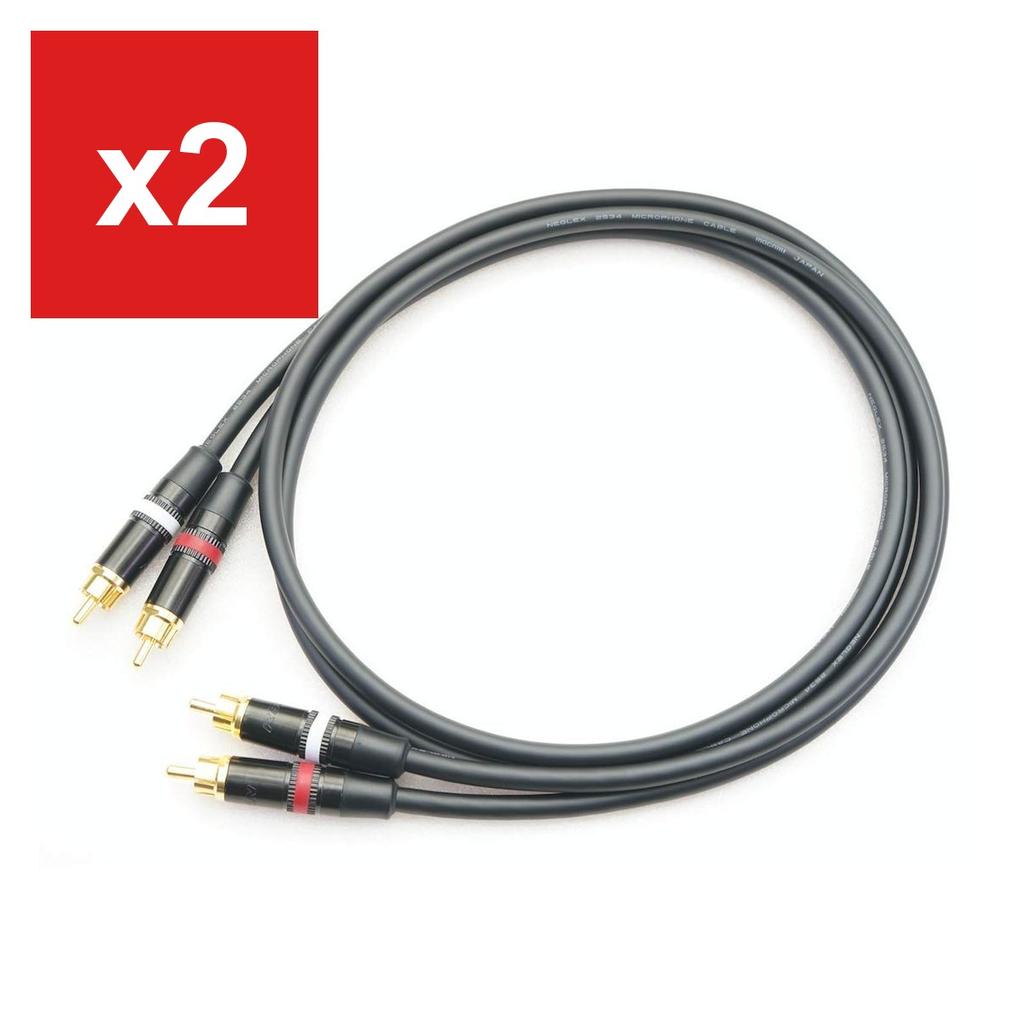 ONKODO 2534 RCA Cable Pair with Red/White Lines, 0.75m, Black