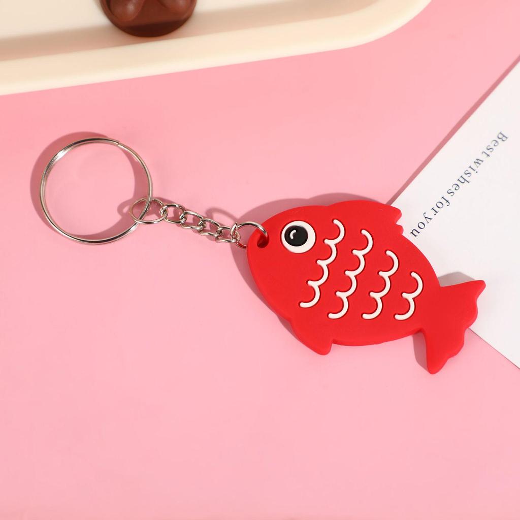 Cartoon Fish Keychain Pendant - Soft PVC Rubber, Underwater Creature Design for Party Favor