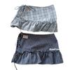 Korean Academy Style Plaid Ruffled High Waist Skirt
