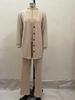 2023 Women's Long-Sleeve Solid Color Knitted Three-Piece Suit