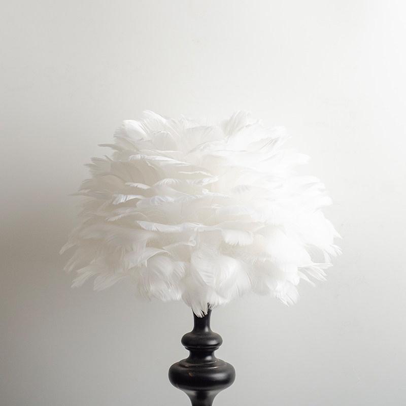 European Style Feather Lampshade Luxury Cloth Art Bedroom  Bedside Desk Lamp Cover Nordic Hotel Home Decor Feather Light Cover